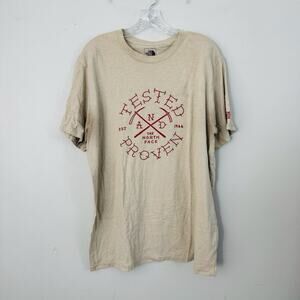 The North Face Beige “Tested And Proven” Short Sleeve Tee Men’s Size XL